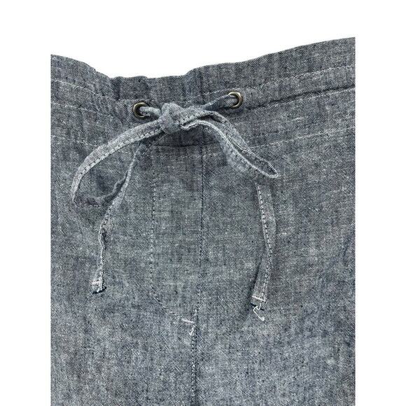 NWOT Talbots Simply Flattering Shorts Linen Cotton Blend Blue Chambray Size 12 - Picture 2 of 8